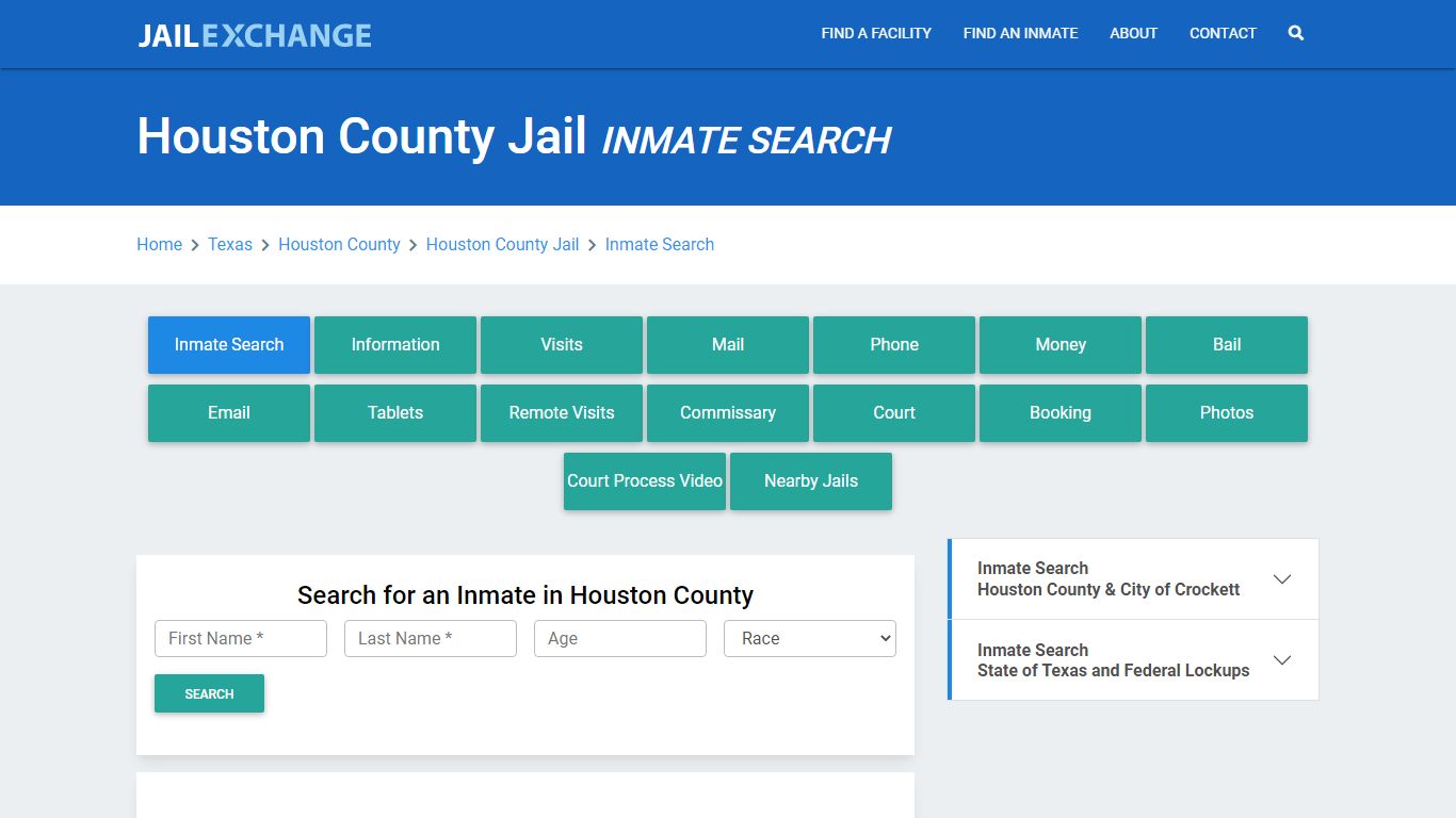 Houston County Jail, TX Inmate Search: Roster & Mugshots