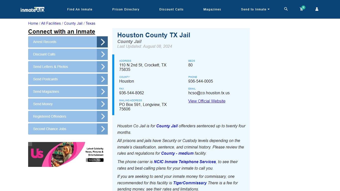 Houston County TX Jail - Inmate Locator