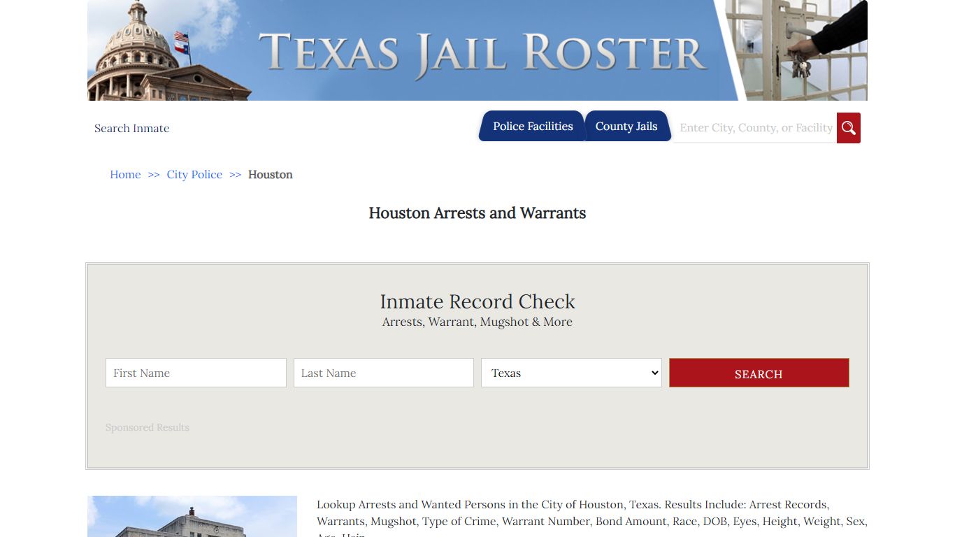 Houston Arrests and Warrants - Jail Roster Search